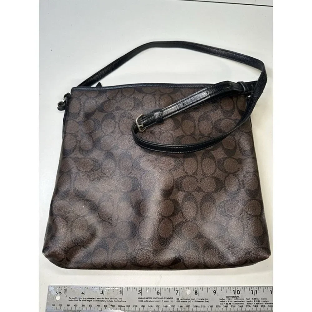 Coach Crossbody Leather Bag - Dark Brown